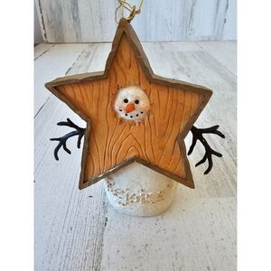 Deb strain Snowman star rejoice 1999 ornament Xmas tree decor‎